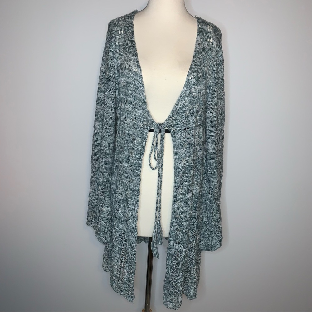 Umgee Tie Front Open Knit Sweater